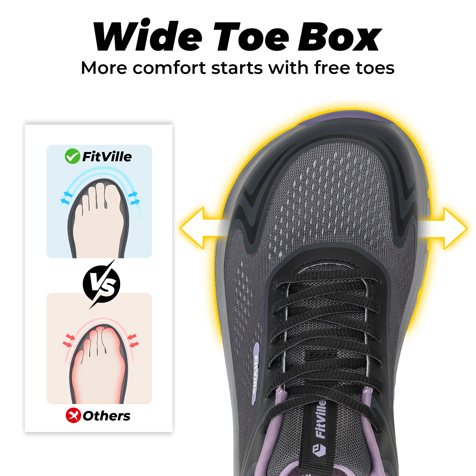 フィットヴィル レディース スポーツシューズ 幅広つま先 カ - Breathable Mesh Athletic Shoes のレビューと価格