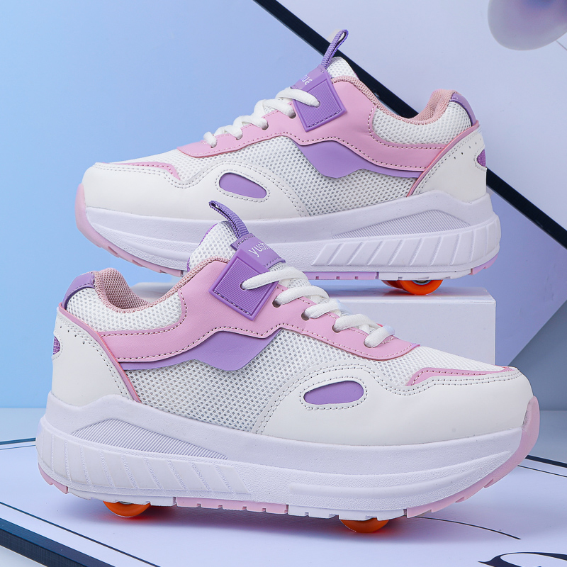 子供用ローラースケート、4輪、取り外し可能な車輪付きスニーカ - Women'S Shoes のレビューと価格