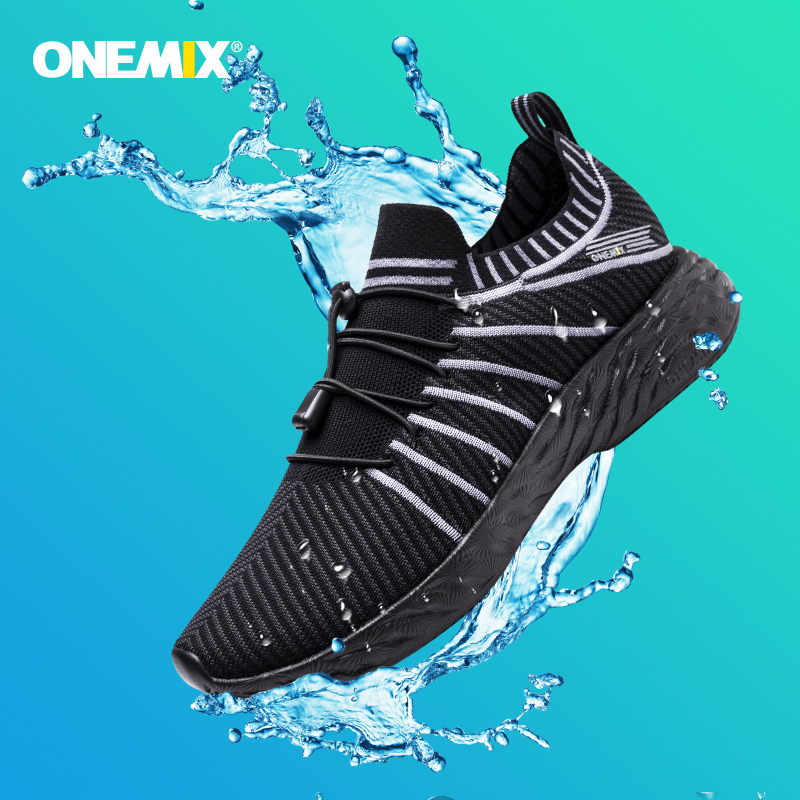 ONEMIX 防水黒ランニングシューズ男性通気性トレーニング - Waterproof Goretex Running Shoes のレビューと価格