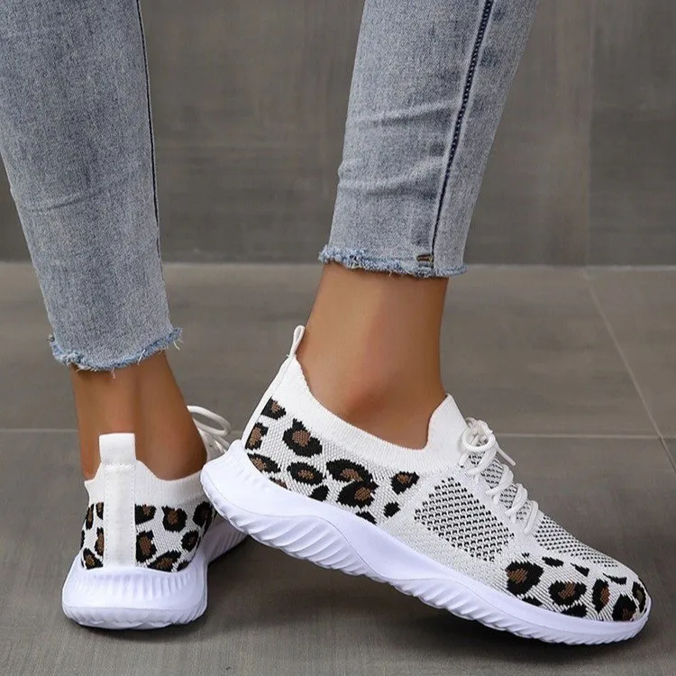 新作サマーレディースニットメッシュ通気性レースアップミックス - Knit Fabric Lace Up Sneakers のレビューと価格